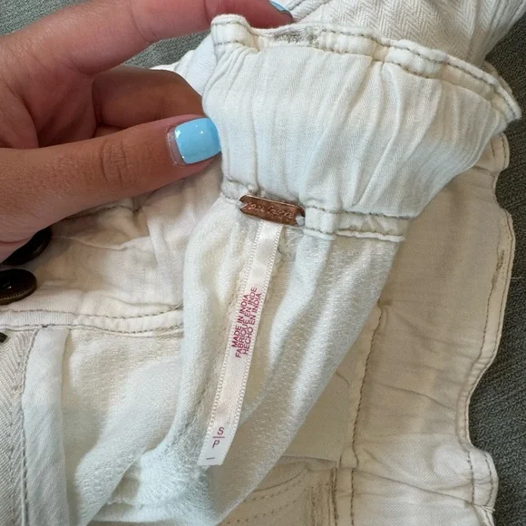 Free People Cream Wide Leg Pants - Picture 5 of 8